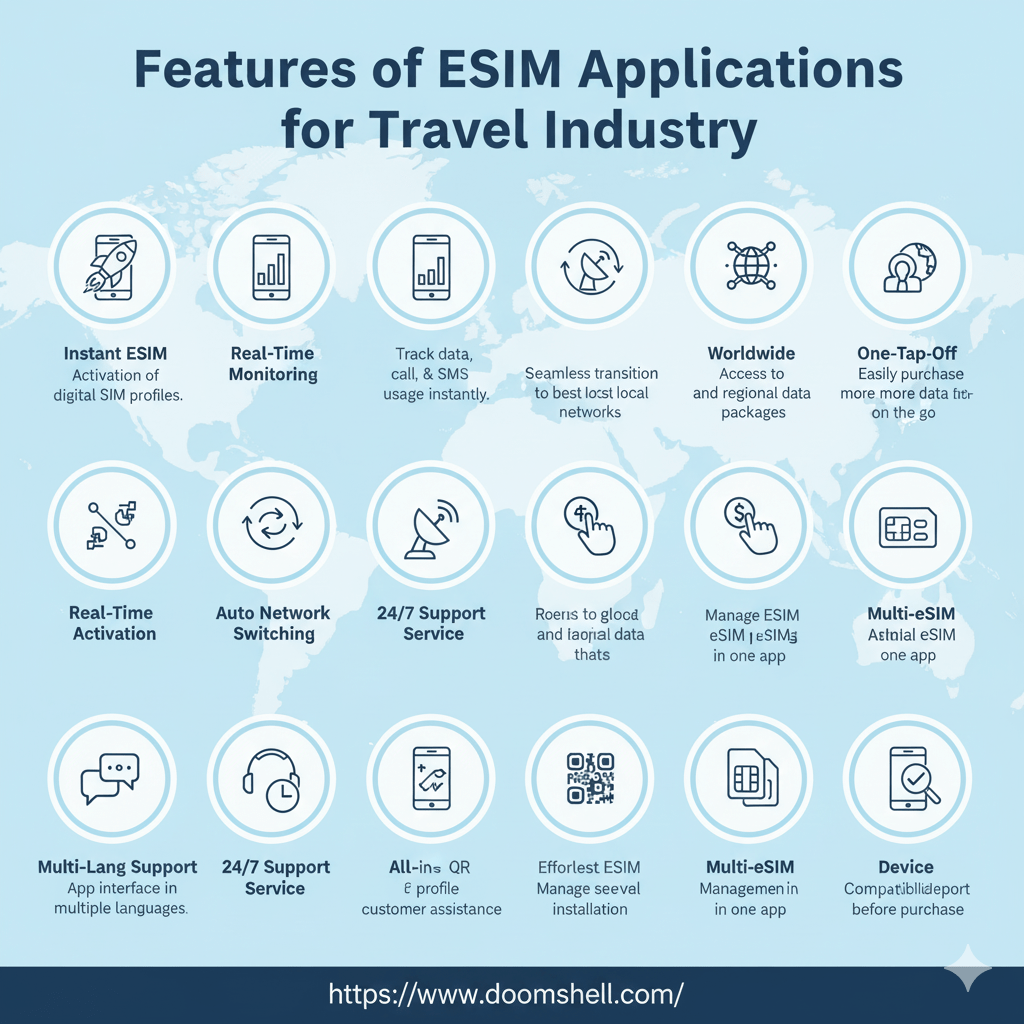 Features of eSIM Applications for Travel Industry